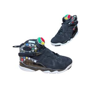 Nike Air Jordan Retro 8 VIII Quai 54 Basketball Sneakers‎ Shoes Black Mens 11